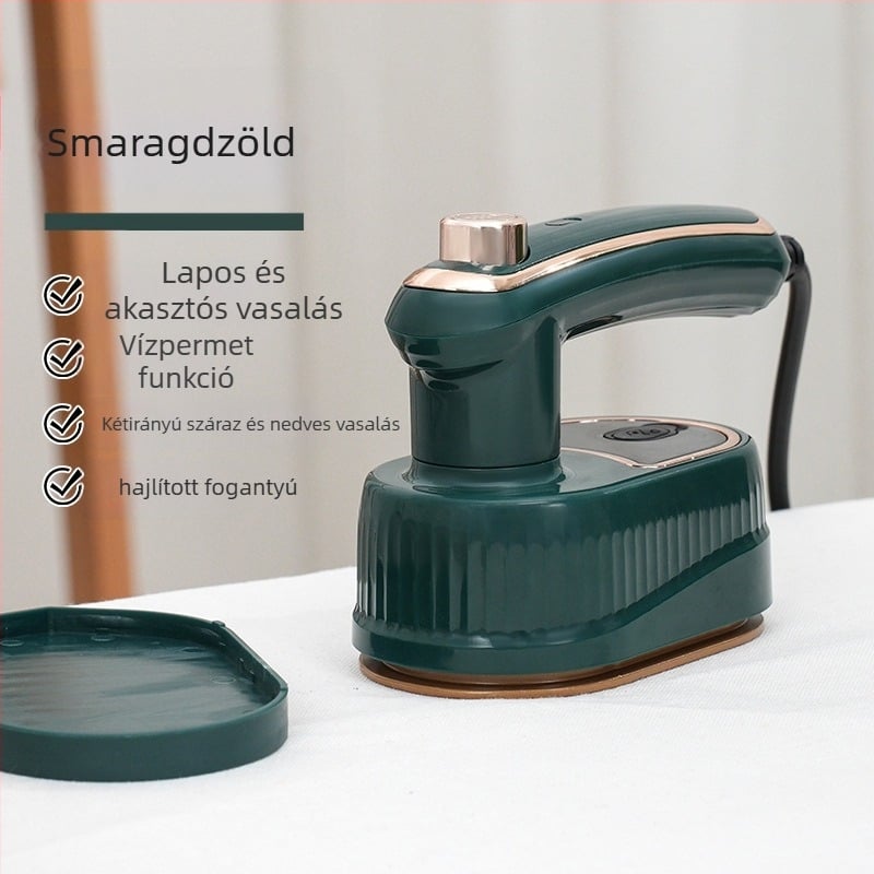 Két az egyben nedves és száraz ruhaszárító gőzölő – összecsukható hordozható kézi kivitel, 40W, 110–240V, tartály <0,8 L, második hőmérséklet-szabályozás