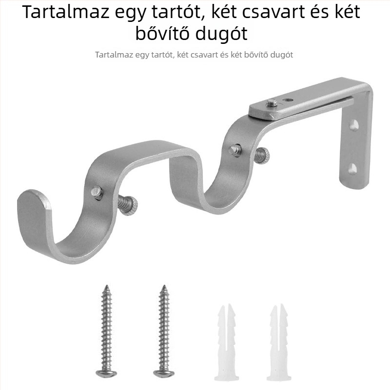 Függönyrúd tartozékok - Állítható kettős konzol függönyrúthoz, Modell 04-700-0041/42/43/44/45, Vasból, Csavarcsomag tartalmazva