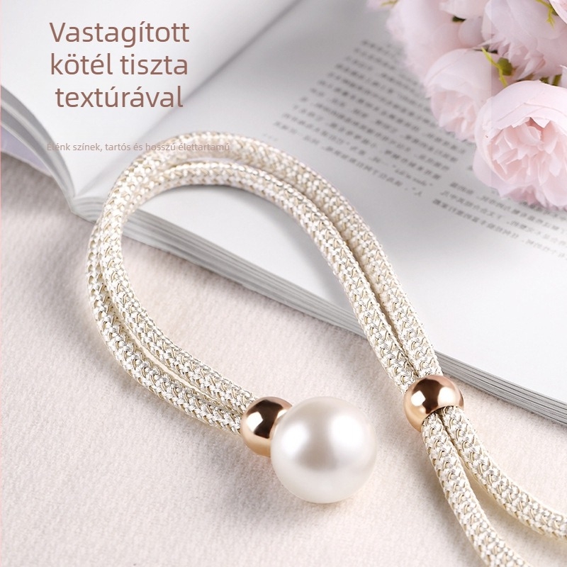 Gyöngyös függönykötőpántok párban — modern minimalista stílus, poliészter PVC