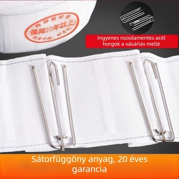 Függöny anyagszalagok kampókkal, gépi mosás, megerősített szalagok, kiegészítők függönyökhöz
