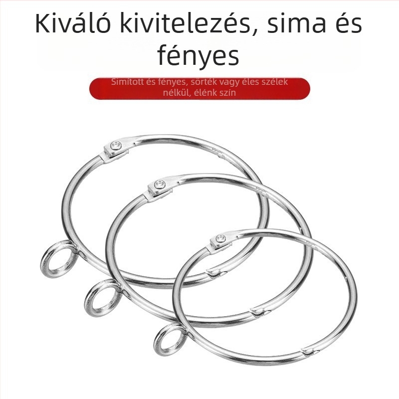 Fém függönygyűrű – kör alakú hurkoló római sínhez, modern minimalista stílus, testreszabható.