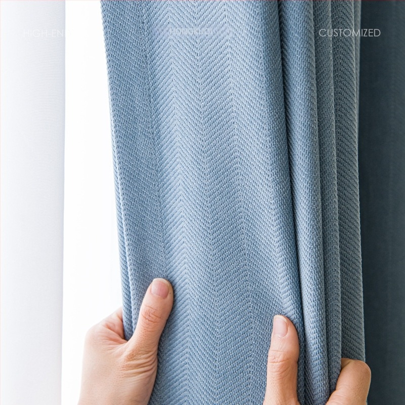 Vörös széles Jacquard Chenille függönyök Herringbone mintával, vastag anyagú, 100% poliészter, hálószoba és nappali számára