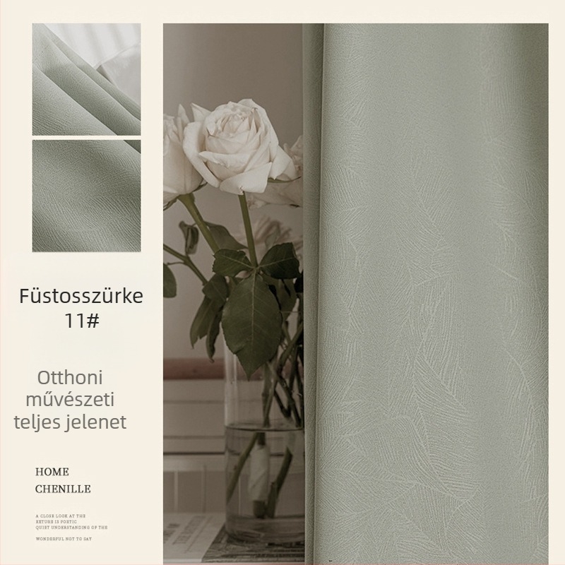 Chenille függönyök teljes blackout – modern minimalista stílus, 100% poliészter, árnyékolás 70–90%, egész házra szabható