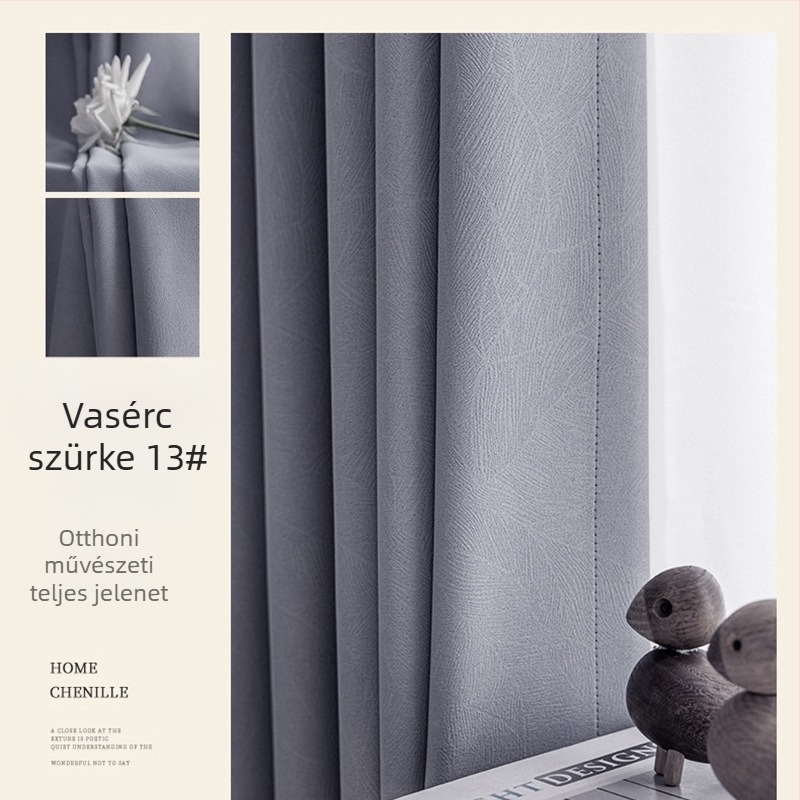 Chenille függönyök teljes blackout – modern minimalista stílus, 100% poliészter, árnyékolás 70–90%, egész házra szabható