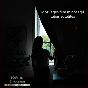 Élőszoba háttérfüggöny – bevont szövet, Velcro háttér, teljes sötétítés (>90%), modern minimalista stílus, összetett kivitel; nappali, hálószoba, dolgozószoba