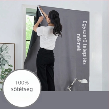 Élőszoba háttérfüggöny – bevont szövet, Velcro háttér, teljes sötétítés (>90%), modern minimalista stílus, összetett kivitel; nappali, hálószoba, dolgozószoba