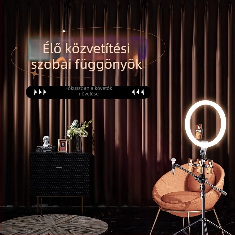 Élőszoba háttérfüggöny – bevont szövet, Velcro háttér, teljes sötétítés (>90%), modern minimalista stílus, összetett kivitel; nappali, hálószoba, dolgozószoba