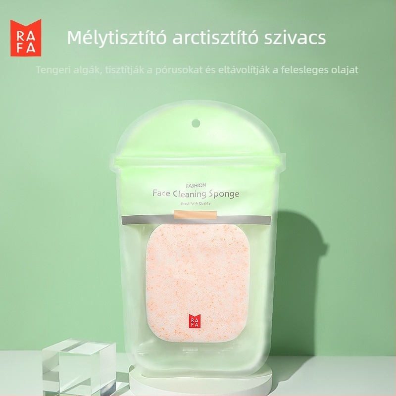 Konjac arclemosó szivacs gyöngy-masszázzsal, dobozos csomagolásban — habzó arctisztító, anyag: PVA, 240 db.