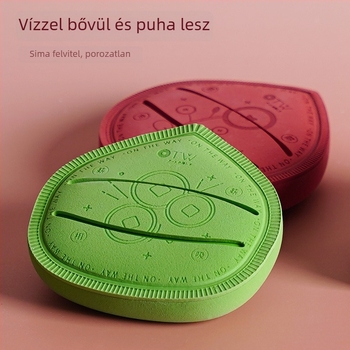 otw Kétszínű felhasználású púderpuff (száraz és nedves használatra), szivacsanyag, csepp alakú