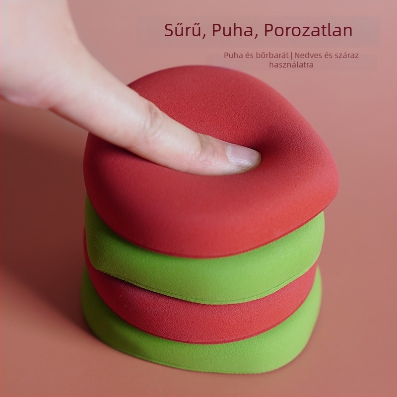 otw Kétszínű felhasználású púderpuff (száraz és nedves használatra), szivacsanyag, csepp alakú