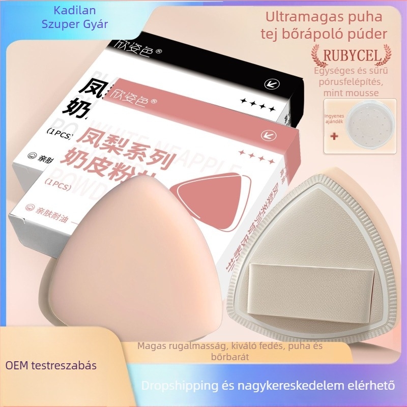 Háromszög alakú púder szivacs, száraz és nedves használatra