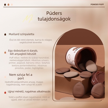 PAIP Mini Porpúder Puff – Dobozos, Rendkívül Puha, Hidrofil Nincs Latex, Csepp Alakú Légpárnás Hüvelykujjához