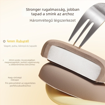 Háromszög alakú porpúder-szivacs, természetes anyagból – porhoz és alapozóhoz, készlet