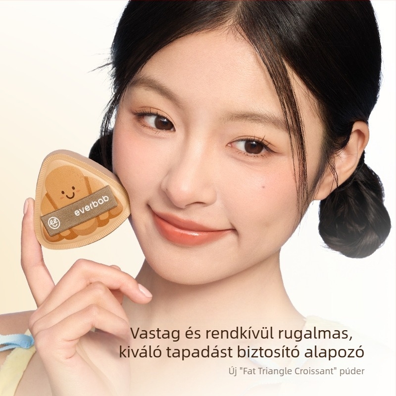 Háromszög alakú porpúder-szivacs, természetes anyagból – porhoz és alapozóhoz, készlet