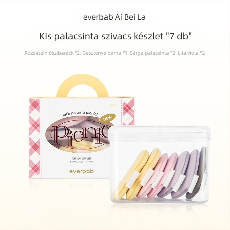 Háromszög alakú porpúder-szivacs, természetes anyagból – porhoz és alapozóhoz, készlet