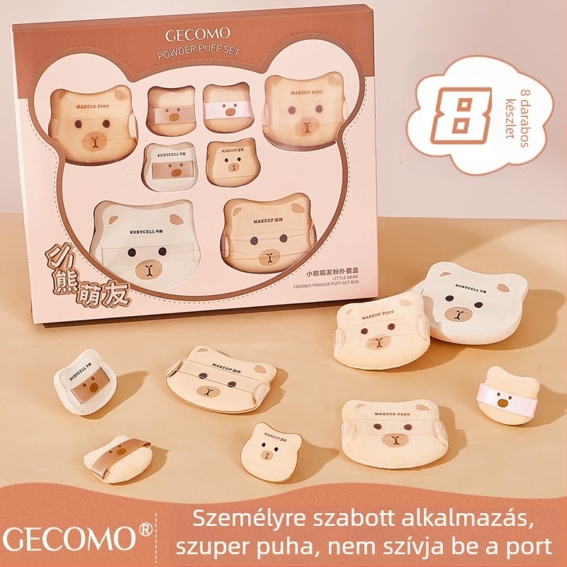 GECOMO púderpúder-készlet – hidrofíliás nem-latex anyag, csepp alakú, a hibátlan sminkfelvitelhez