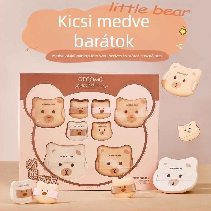 GECOMO púderpúder-készlet – hidrofíliás nem-latex anyag, csepp alakú, a hibátlan sminkfelvitelhez