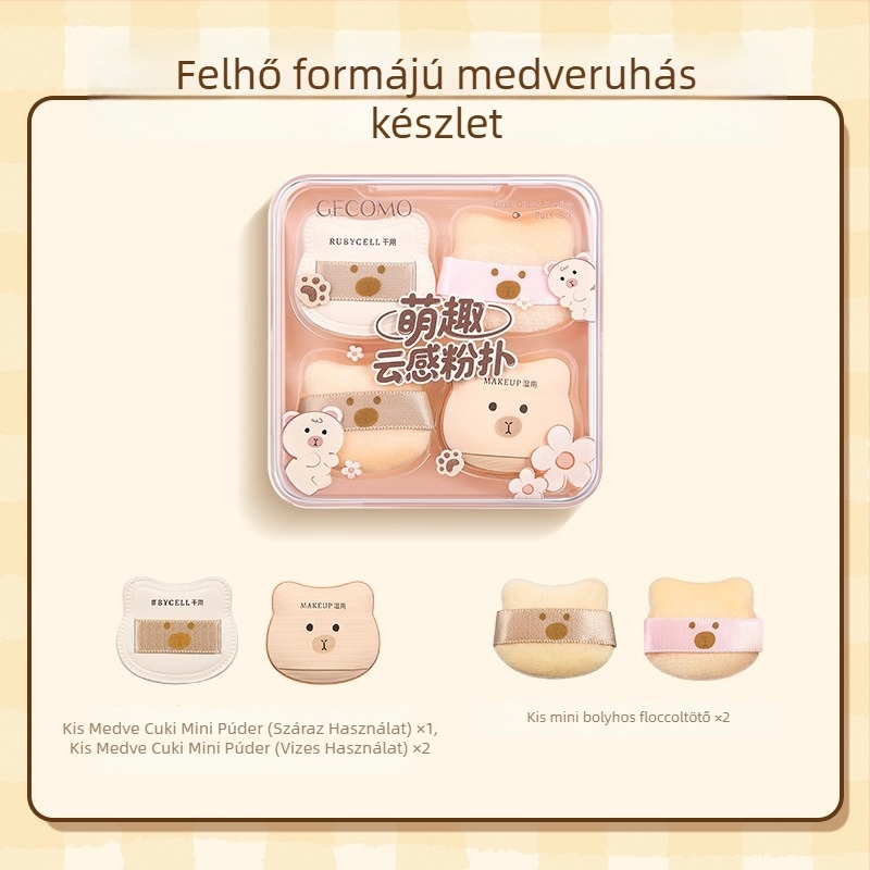 GECOMO púderpúder-készlet – hidrofíliás nem-latex anyag, csepp alakú, a hibátlan sminkfelvitelhez