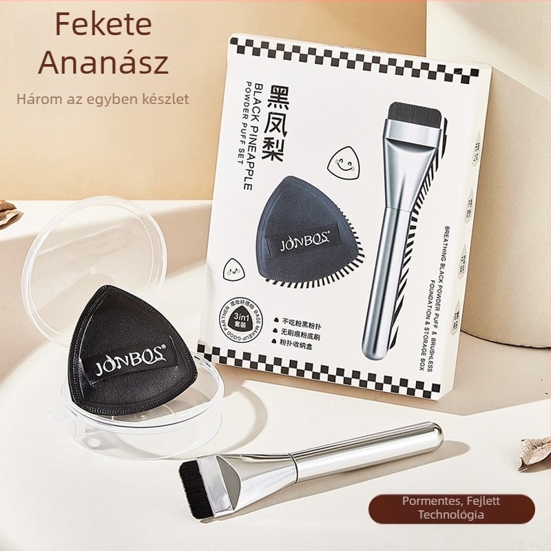 Púderpúder az air cushion alapozóhoz - száraz és nedves kettős használat, hidrofíliás, latexmentes, csepp alakú