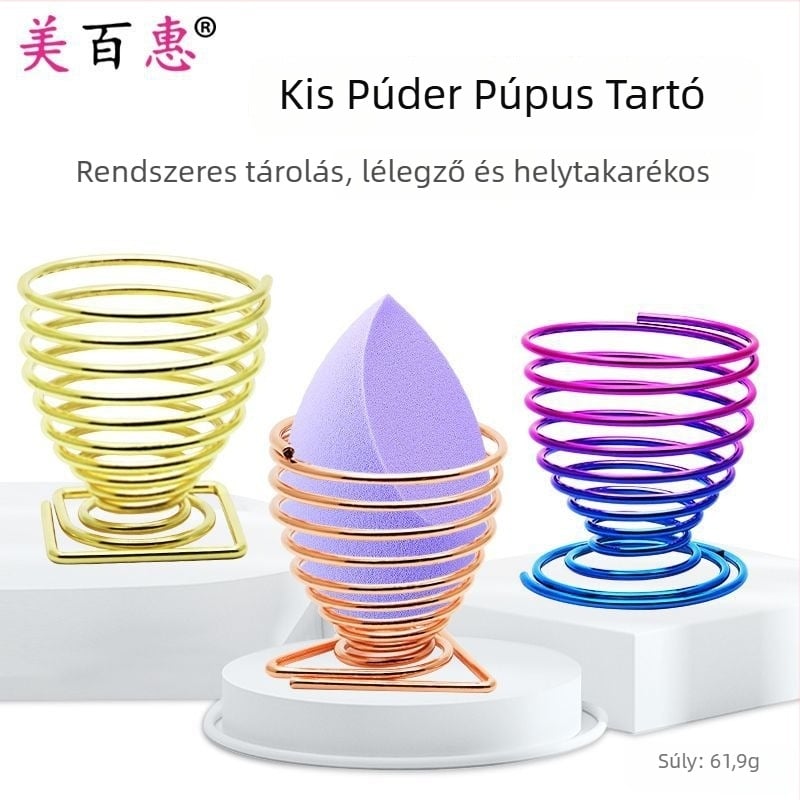 Púderpúder tartó és sminkecset tároló – Szénacél, 0.062 kg, Maybewei, Fém huzal konstrukció