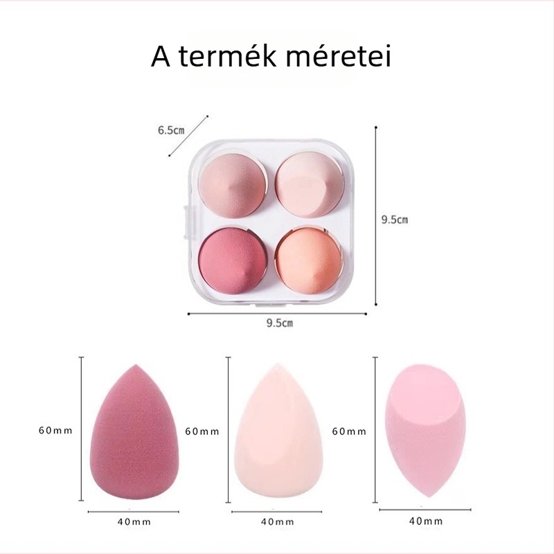 Sminkes tojás alakú szivacs Colorful fenling, hidrofil poliuretán, csepp alakú, 210 db/doboz