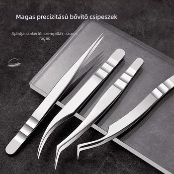 Graftoló szempilla csipesz, rozsdamentes acél, antistatikus