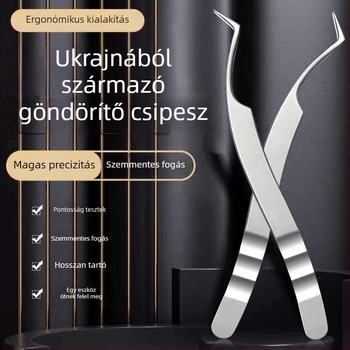 Graftoló szempilla csipesz, rozsdamentes acél, antistatikus
