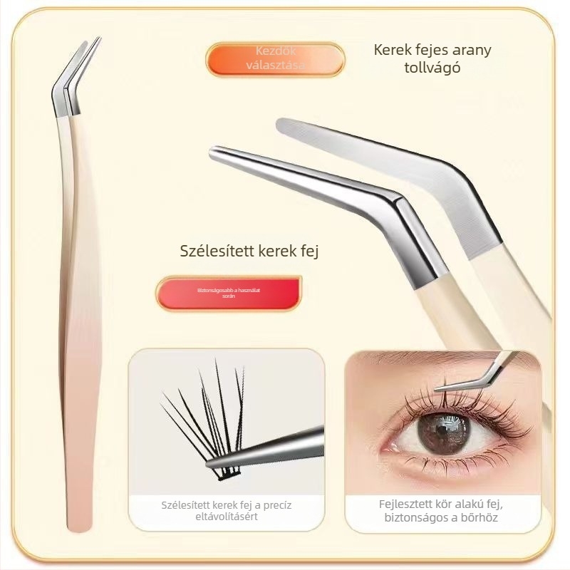 Szempilla csipesz és eszközkészlet, kiváló precíziós rozsdamentes acélból, Six Six Beauty