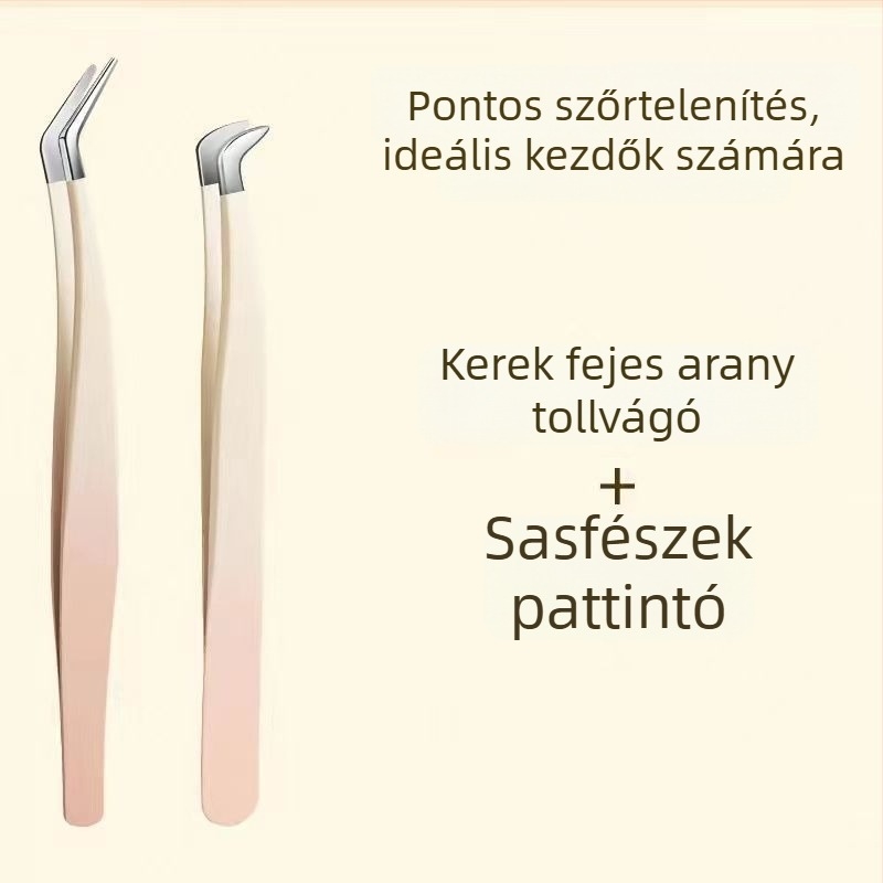 Szempilla csipesz és eszközkészlet, kiváló precíziós rozsdamentes acélból, Six Six Beauty