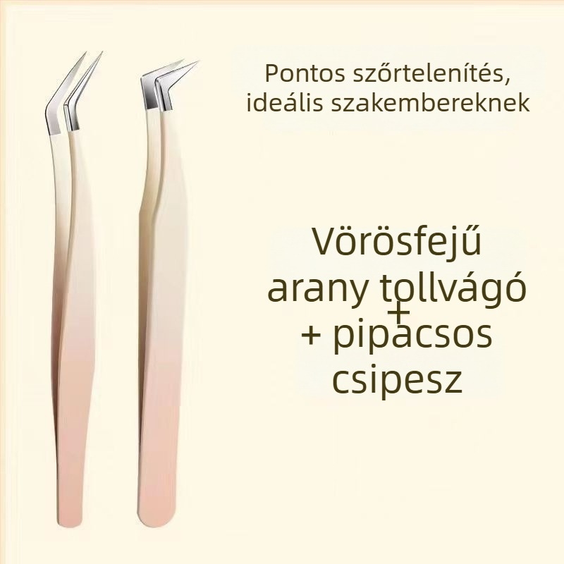 Szempilla csipesz és eszközkészlet, kiváló precíziós rozsdamentes acélból, Six Six Beauty