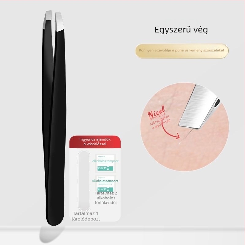 Liuliu beauty lapos hegyű csipesz rozsdamentes acélból – többfunkciós ápolási eszköz arcszőrzet eltávolítására, szemöldök formázására és műszempilla göndörítésére