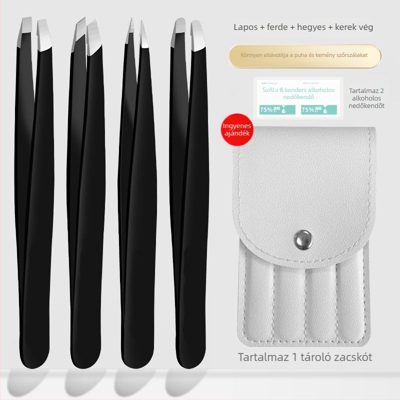 Liuliu beauty lapos hegyű csipesz rozsdamentes acélból – többfunkciós ápolási eszköz arcszőrzet eltávolítására, szemöldök formázására és műszempilla göndörítésére