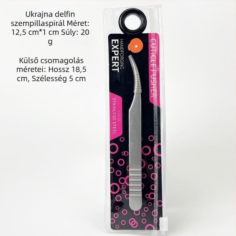 DQD rozsdamentes acél szempillacsipesz – precíziós, tükrös felület, kézi használatú hamis szempillákhoz