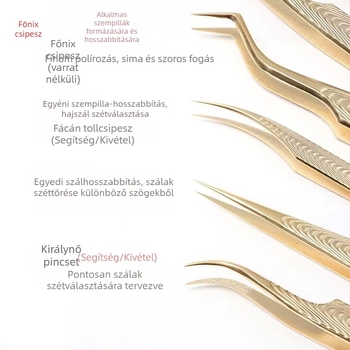 Indy szempilla csipesz - nagy precizitású, professzionális felhelyező eszköz, kezdő készlet, 1 darab
