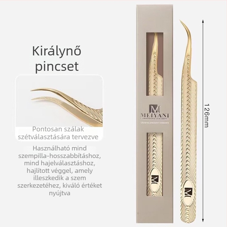 Indy szempilla csipesz - nagy precizitású, professzionális felhelyező eszköz, kezdő készlet, 1 darab
