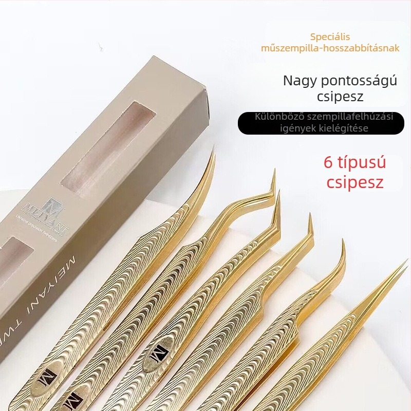 Indy szempilla csipesz - nagy precizitású, professzionális felhelyező eszköz, kezdő készlet, 1 darab