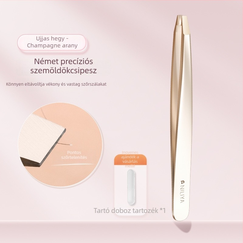Niliya Magas precizitású szemöldökcsipesz – eszközkészlet szemöldökhöz, szempillákhoz és finom szőrökhöz