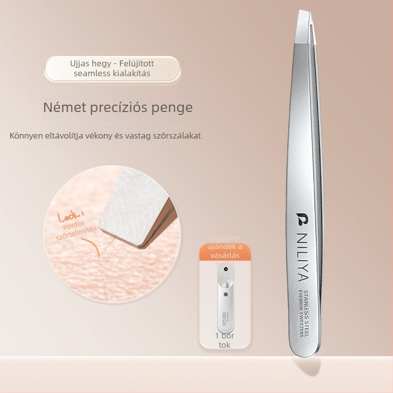 Niliya Magas precizitású szemöldökcsipesz – eszközkészlet szemöldökhöz, szempillákhoz és finom szőrökhöz