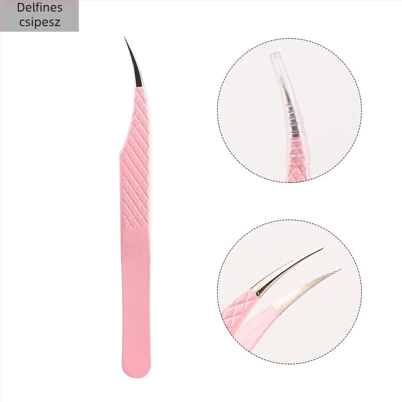 Szempilla graftoló csipesz rozsdamentes acél rostfejjel, nagy precizitás