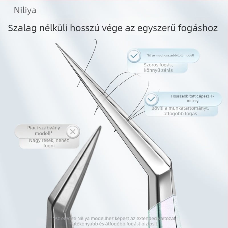 Szempilla-művészeti csipesz készlet: hegyes csúcsú csipesz, középfokú széntartalmú acél nyél, magas széntartalmú csúcsok, kézikönyv csipesz, precíziós szempilla csipesz