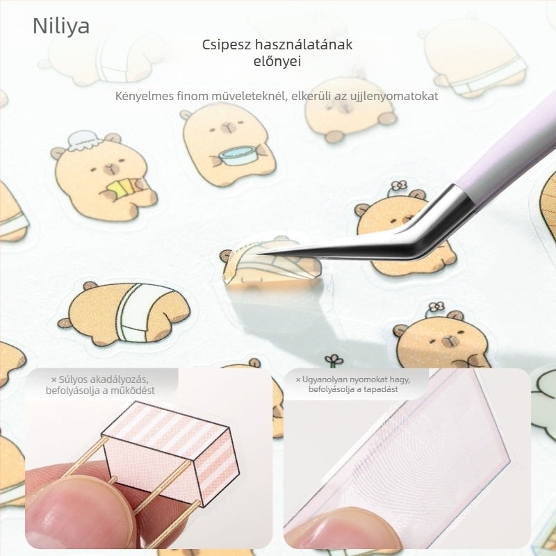 Szempilla-művészeti csipesz készlet: hegyes csúcsú csipesz, középfokú széntartalmú acél nyél, magas széntartalmú csúcsok, kézikönyv csipesz, precíziós szempilla csipesz