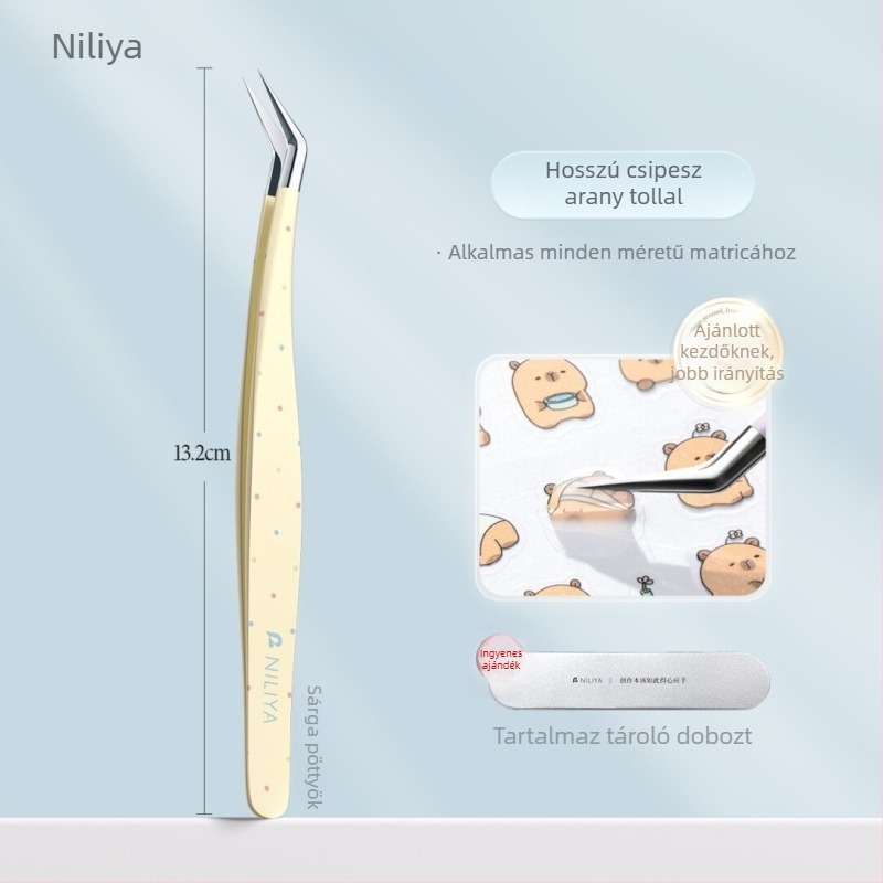 Szempilla-művészeti csipesz készlet: hegyes csúcsú csipesz, középfokú széntartalmú acél nyél, magas széntartalmú csúcsok, kézikönyv csipesz, precíziós szempilla csipesz