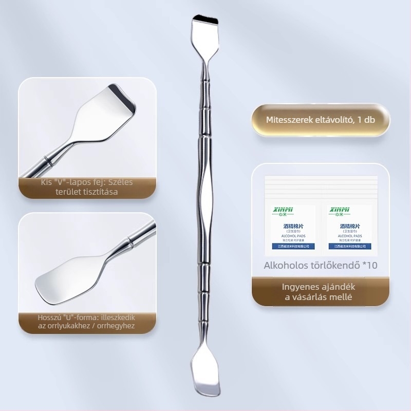 Niliya rozsdamentes acél kézi mitesszer eltávolító eszköz az orr pórusainak tisztítására és a szőrtüszők ápolására