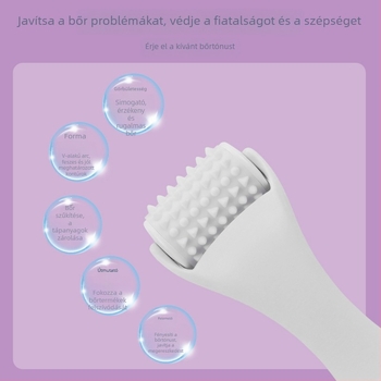 Silikon arcmaszázó roller, kézi, nem elektromos, cserélhető görgővel, arcfeszesítésre és masszírozásra