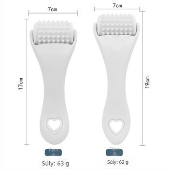 Silikon arcmaszázó roller, kézi, nem elektromos, cserélhető görgővel, arcfeszesítésre és masszírozásra