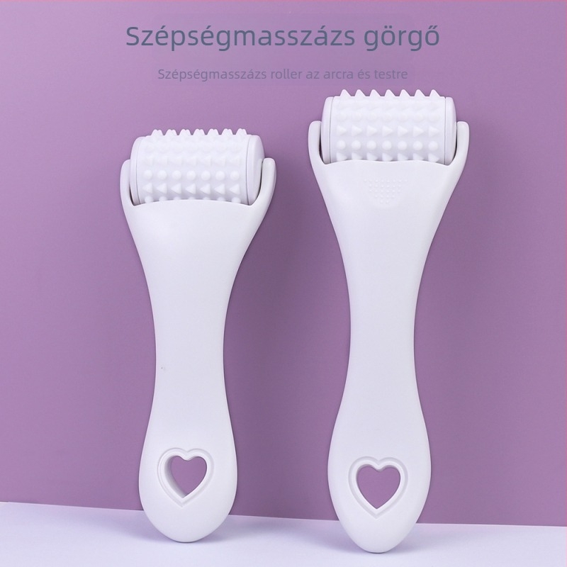 Silikon arcmaszázó roller, kézi, nem elektromos, cserélhető görgővel, arcfeszesítésre és masszírozásra