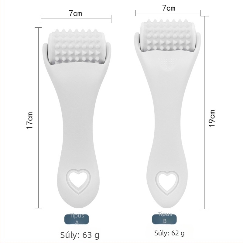 Silikon arcmaszázó roller, kézi, nem elektromos, cserélhető görgővel, arcfeszesítésre és masszírozásra