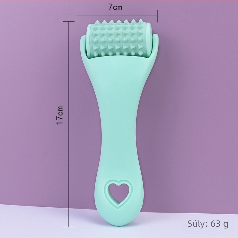 Silikon arcmaszázó roller, kézi, nem elektromos, cserélhető görgővel, arcfeszesítésre és masszírozásra