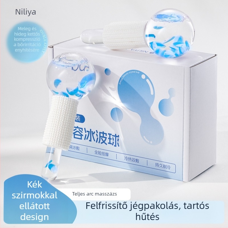 Nilya Szépség Eszköz: Ice Wave Ball és Beauty Ice Hammer – kézi masszázs eszköz szemre és arcra, negatív ionokkal, nem elektromos, eredet Guangzhou, 3 éves élettartam