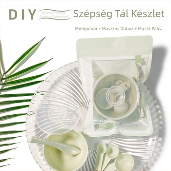 Keqi arcmaszk tál készlet, 4 darabos, kanállal, spa bőrápolási eszköz